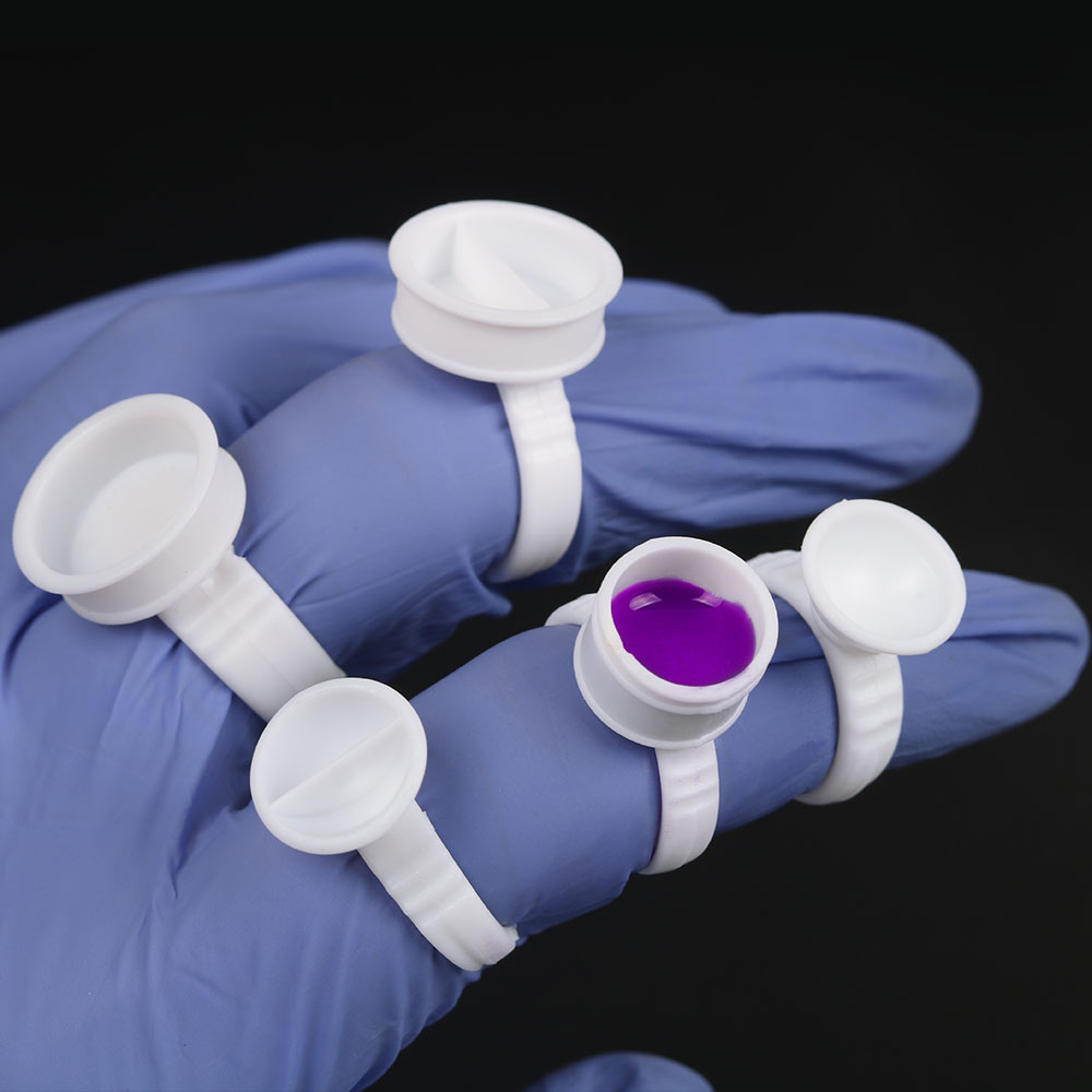 100PCS Tattoo Rings Cups Dispo - Nail Art Ombre 评论和价格