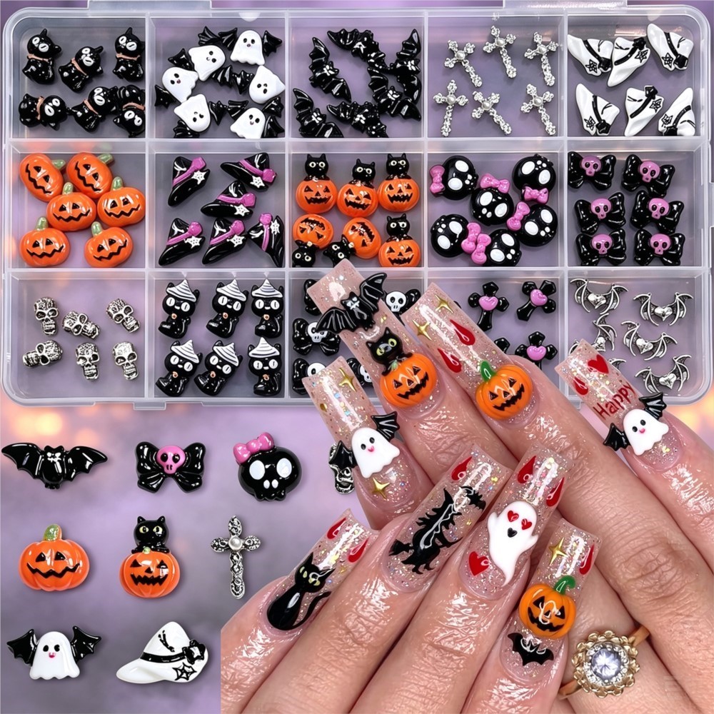 15grid 3D Cute Halloween Pumpk - Nail Art Valentines Day 评论和价格