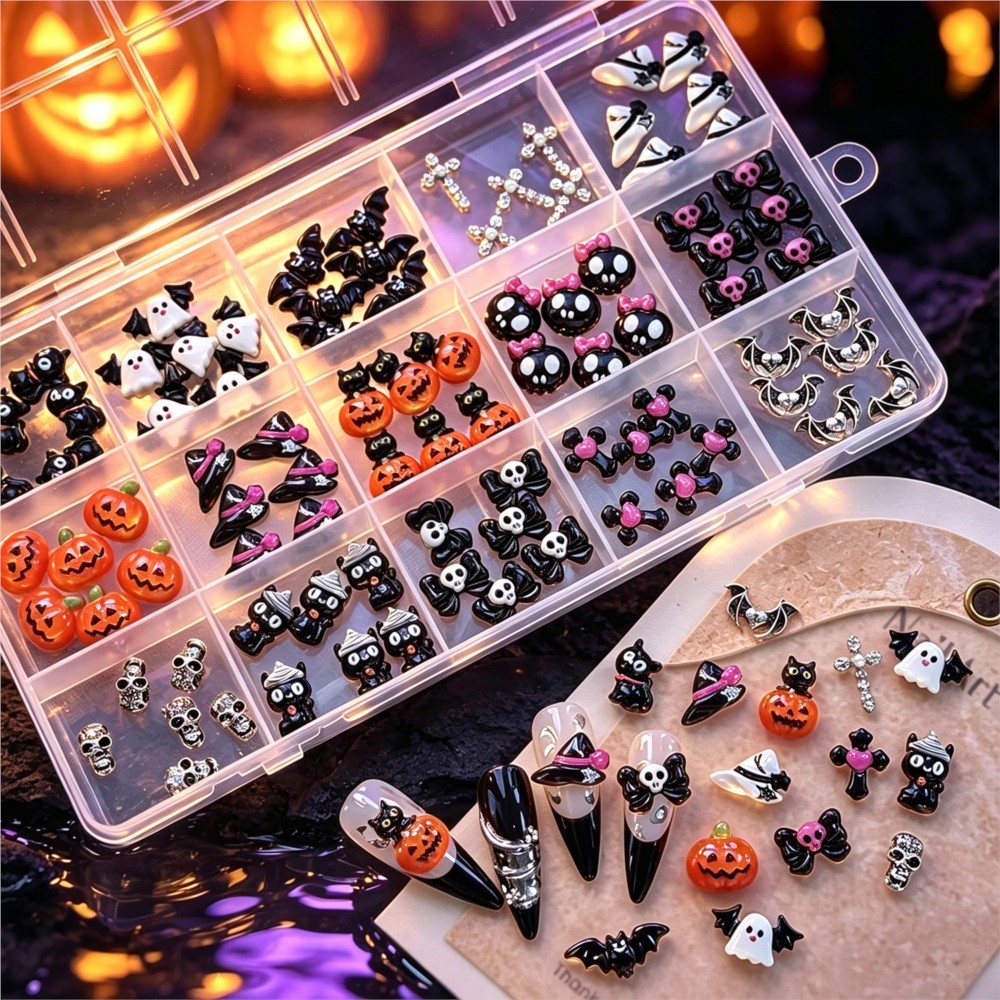 15grid 3D Cute Halloween Pumpk - Nail Art Valentines Day 评论和价格
