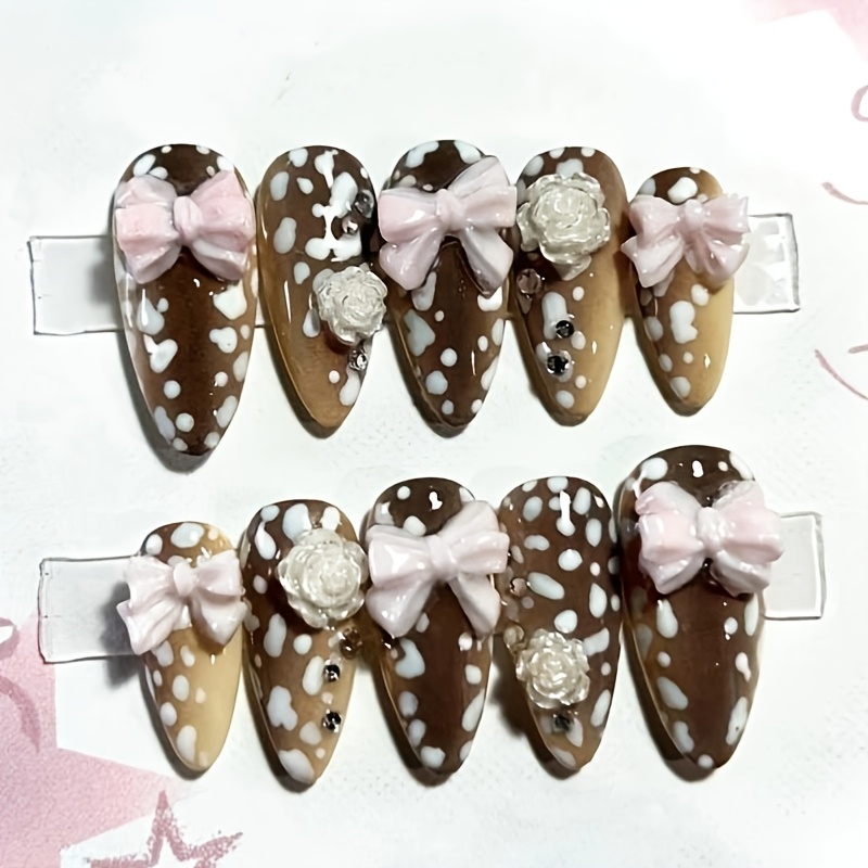 10Pcs Almond Press On Nails, M - Nail Art Press On 评论和价格