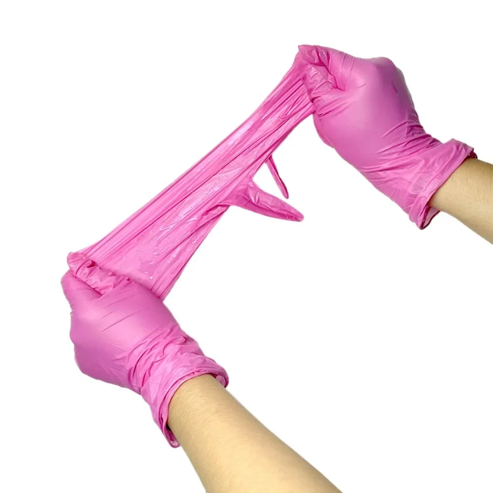 50PCS Deep Pink Nitrile Gloves - Nail Art Pink 评论和价格