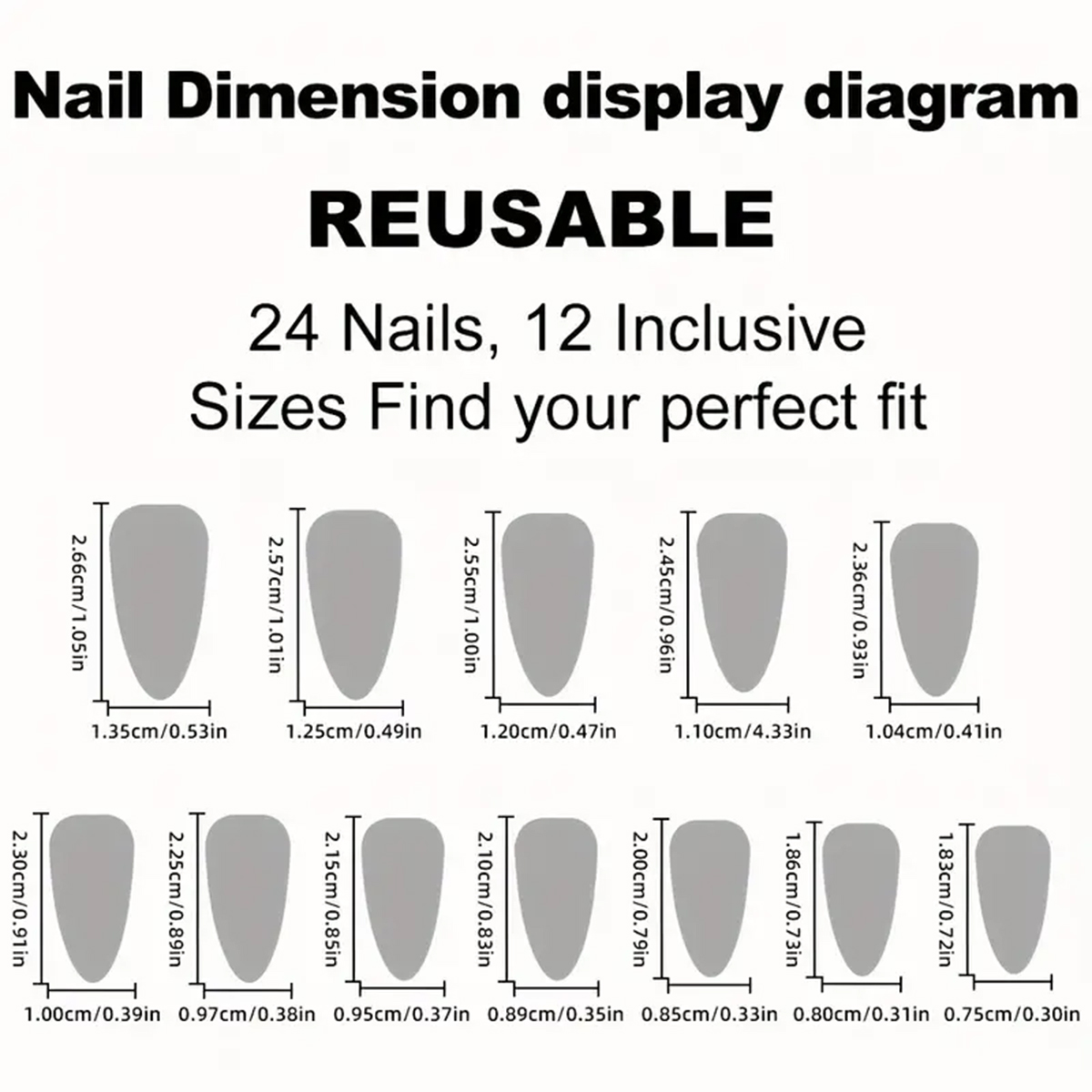 24Pcs Medium Almond Press On N - Nail Art Press On 评论和价格