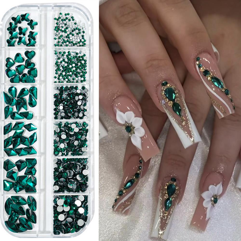 12Grids 3D Pink Nail Art Rhine - Nail Art Valentines Day 评论和价格