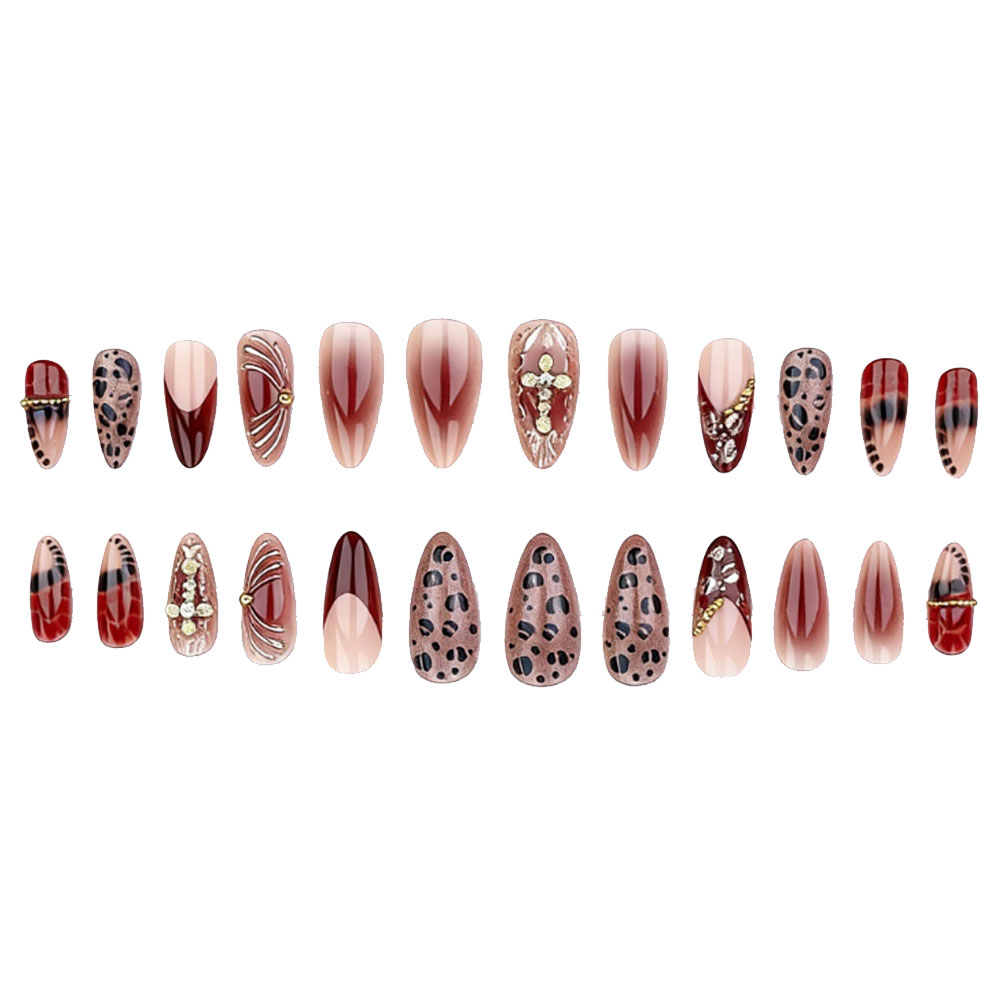 Medium fake nails for women gr - Nail Art Press On 评论和价格