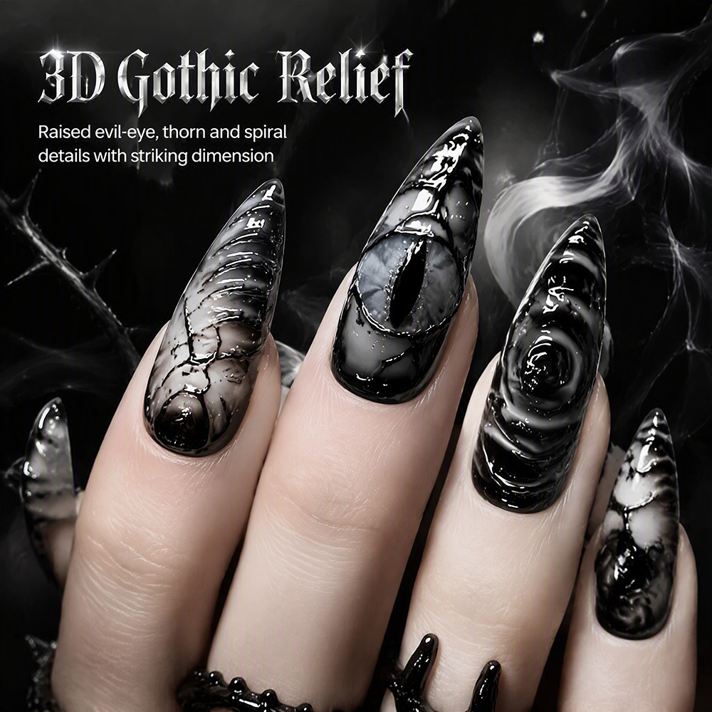 Stiletto Gothic Press On Nails - Nail Art Press On 评论和价格