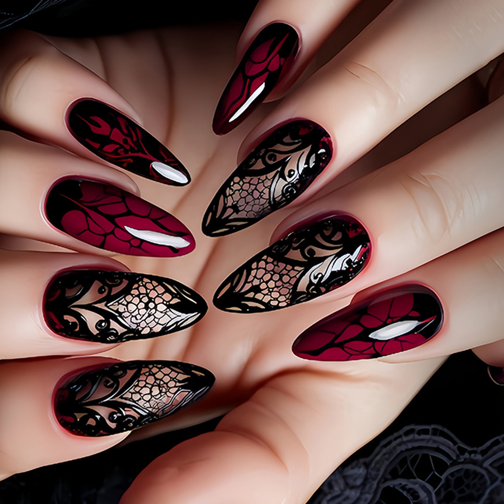 Medium fake nails for women da - Nail Art Press On 评论和价格